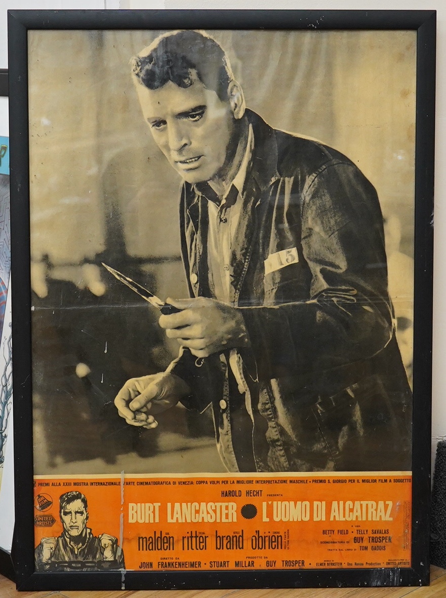 A Burt Lancaster film poster, 66 x 47cm. Condition - fair